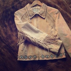 Genuine suede fringe worn once